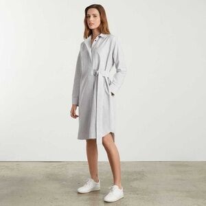 Everlane The Oxford Shirt Dress in White and Gray Stripe Size Extra Large